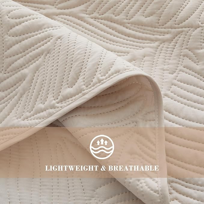 Exclusivo Mezcla Queen Quilt Bedding Set, Lightweight Brich Beige Quilts Queen - Image 5