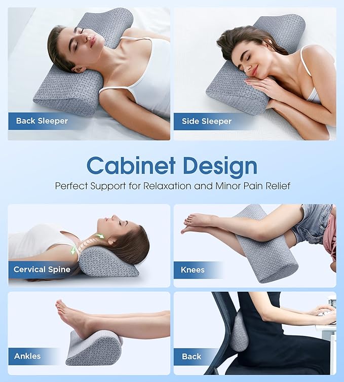 Demelon Cervical Neck Pillows for Pain Relief Sleeping, High-Density Memory - Image 5