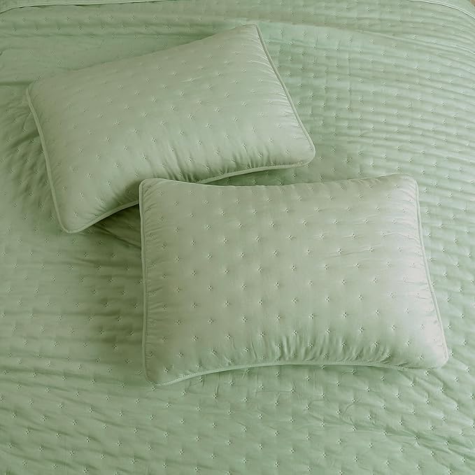 ROARINGWILD Sage Green Oversized King Size Quilt Bedding Set, California Cal - Image 4
