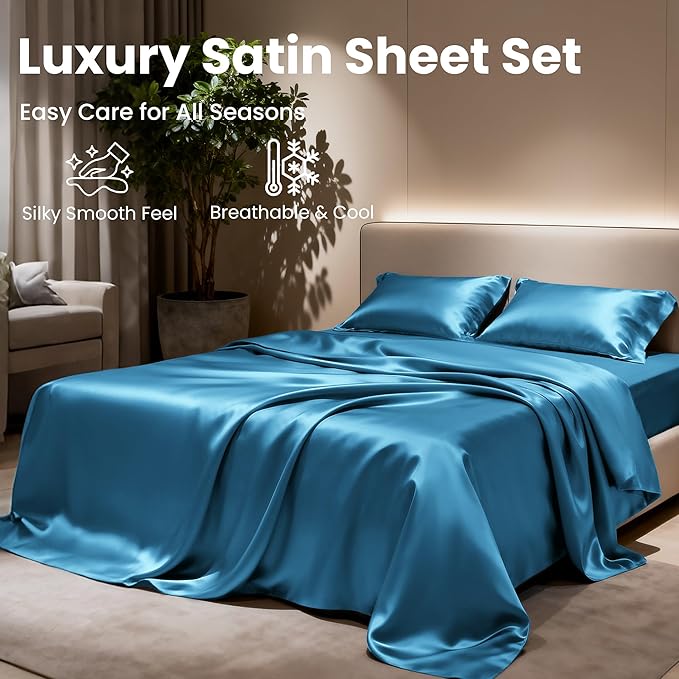 Love's cabin Full Size Satin Sheet Sets - Image 8