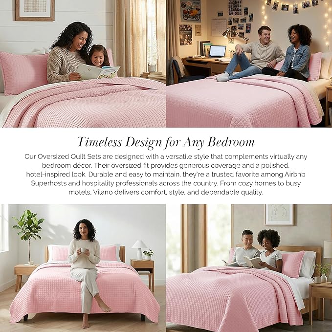 Southshore Fine Living, Inc. Pink King Quilt Set - Image 6