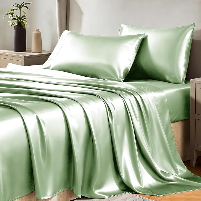 CozyLux Satin Sheets Queen Size Bed Set by CozyLux