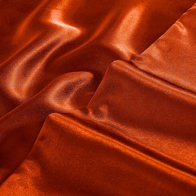 Aormenzy Satin Pillow Cases for Women Standard Size Set of 2, Burnt Orange - Image 7