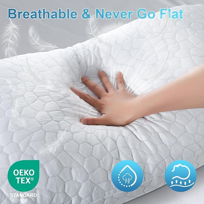 QUTOOL Cooling Pillow for Sleeping, CertiPUR-US Shredded Memory Foam Queen - Image 6