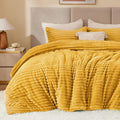 BEDELITE Fleece Twin Comforter Set -Super Soft & Warm Fluffy Mustard Yellow by BEDELITE