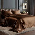BEDELITE Satin Sheets Full Size Bed Set, Luxury Soft Brown Silky Sheets by BEDELITE
