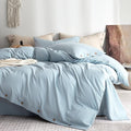 JELLYMONI 100% Washed Cotton Duvet Cover King – Soft, Breathable Linen-Look by JELLYMONI