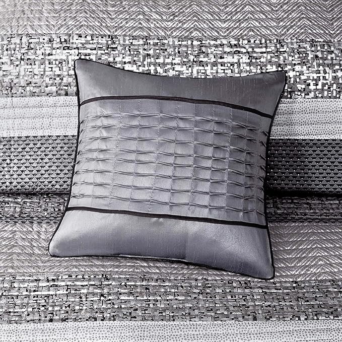 Madison Park Queen Quilt Set Lustrous Jacquard & Glitter Accent Coverlet Set - Image 14