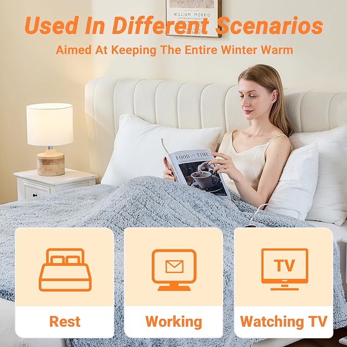 Heated Blanket Heated Queen, Electric Blanket 84"x90" Heating Blanket - Image 5