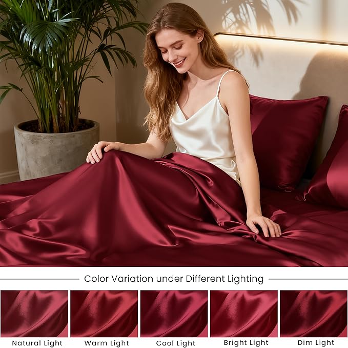 Love's cabin Twin XL Satin Sheet Sets - Image 7