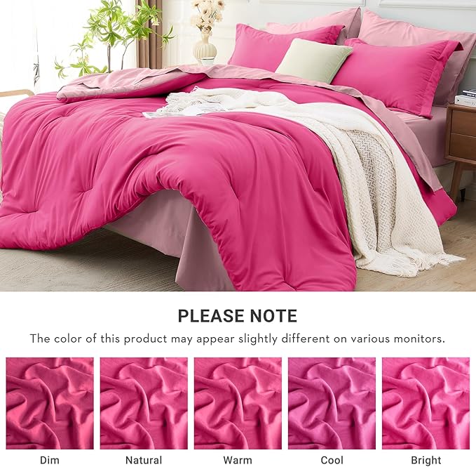 MUXHOMO 7 Pieces King Comforter Set, Soft Bed in a Bag King Size, All Season - Image 6