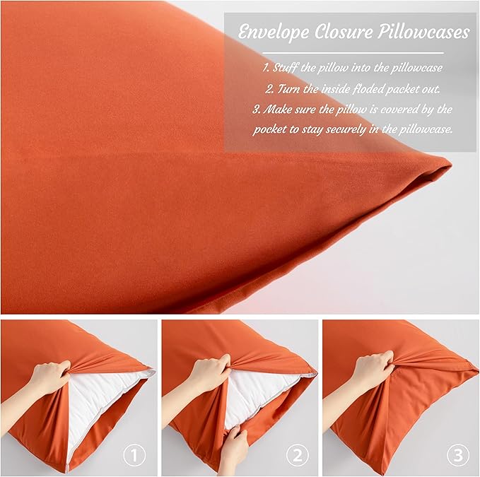 NTBAY King Pillow Cases Set of 2, 2 Pack Brushed Microfiber 20x40 Pillow Cases - Image 4