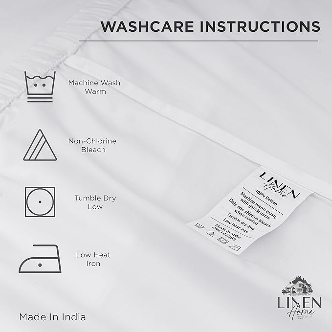 Linen Home 100% Cotton Percale Weave Fitted Sheet, Full Size, Tera Clay - Image 5