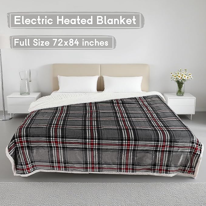 Heated Blanket Electric Blanket Full Size 72''x84'' - Image 2