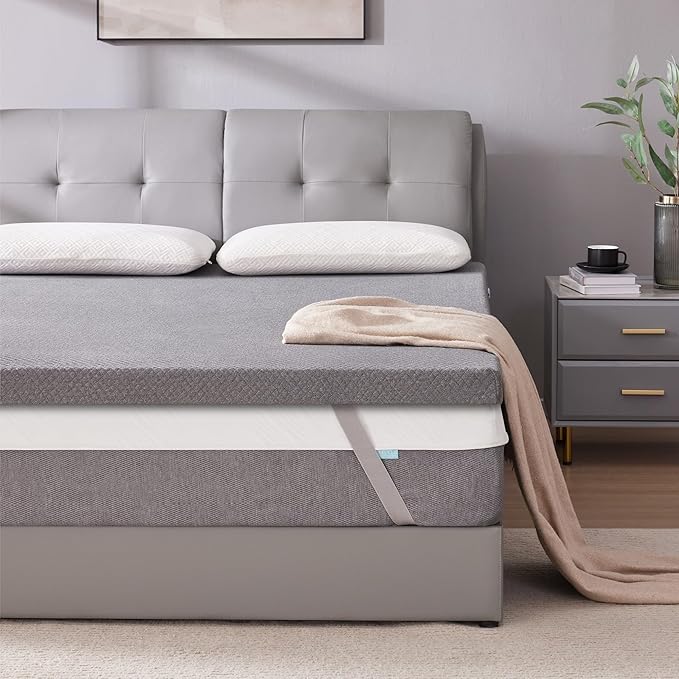 SINWEEK 3 Inch Gel Memory Foam Mattress Topper Queen Size, Pad by SINWEEK