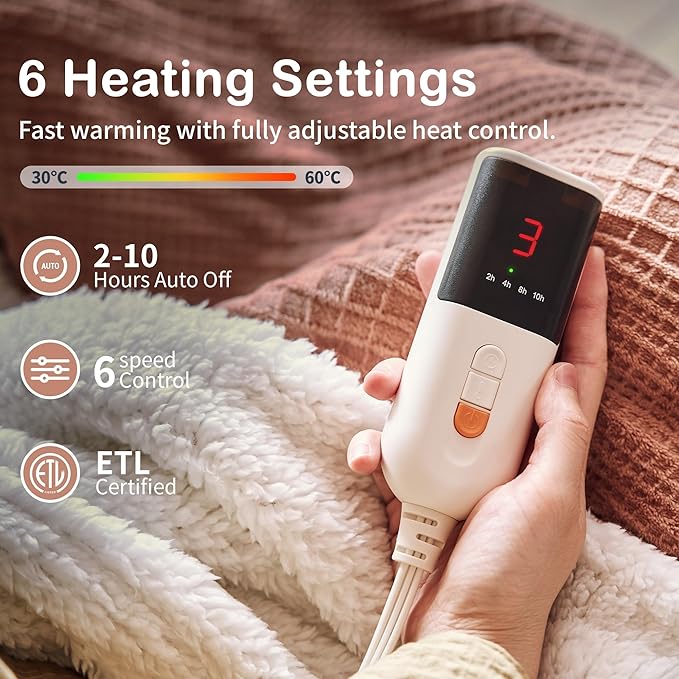 Texciting Heated Blanket Electric Blanket Throw 50''X60''-Heating Blanket - Image 2