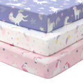 Baby Mini Crib Sheets Girl, Portable 38”x26” Pack and Play Sheets Fitted by FIEMOL