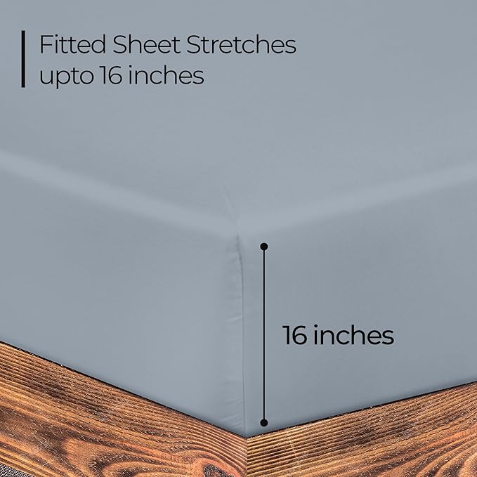 ROYALE LINENS 300 Thread Count 100% Long Staple Combed Cotton Fitted Sheet Twin - Image 2