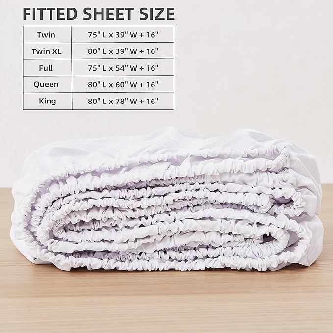 HBHLFZ Twin XL Fitted Sheet Only, Soft Breathable Bottom Sheet - Image 2