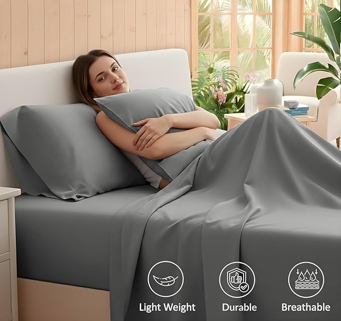 RUVANTI 100% Cotton Sheets – King Size Percale Bedding, Cooling & Breathable - Image 6