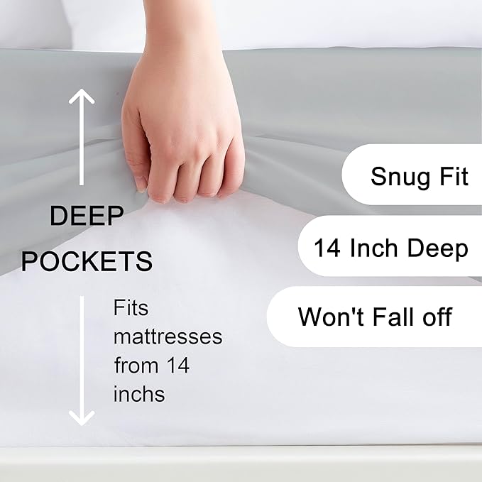 Hotella 100% Microfiber King Size Fitted Sheet Only, 78x80 inches Hotel Quality - Image 2