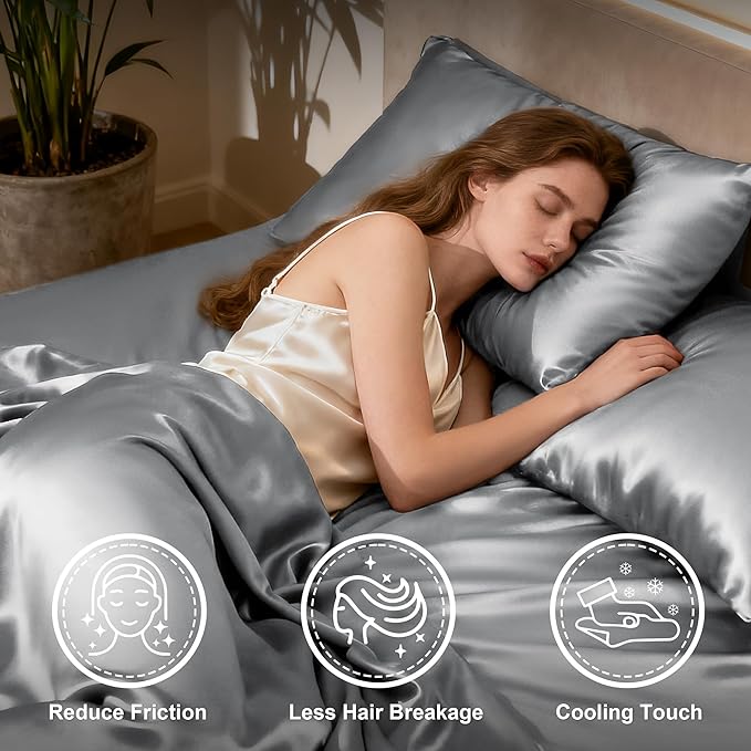 Love's cabin California King Satin Sheet Sets - Image 3