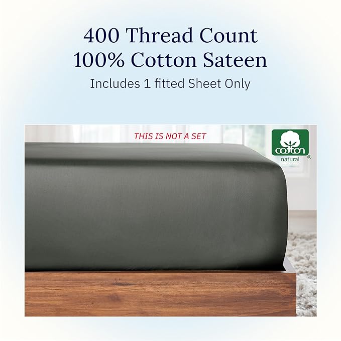 California Design Den Cal King Fitted Sheet Deep Pocket, Soft 400 Thread Count - Image 4
