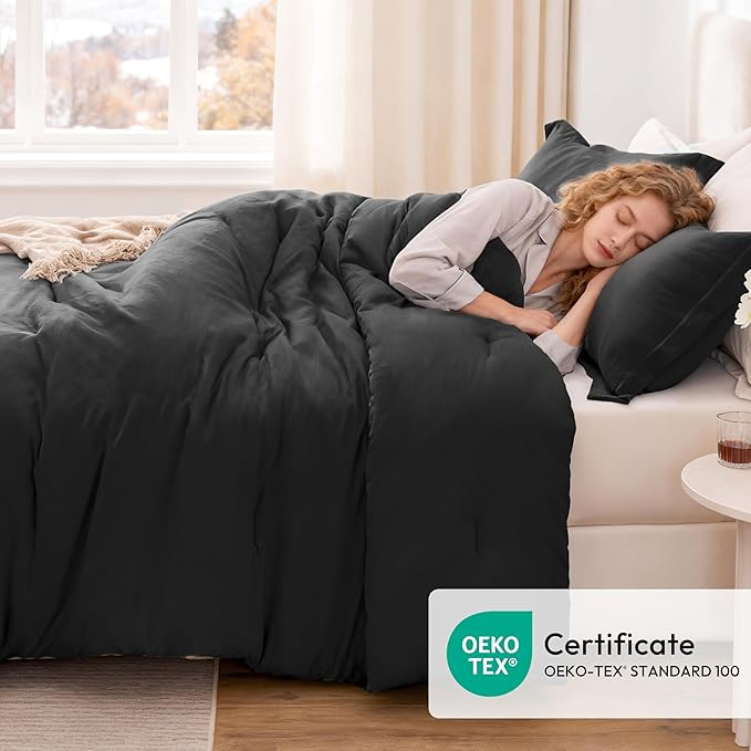 Love's cabin Black Twin/Twin XL Comforter Set, 2-Piece Prewashed Bed Set - Image 5