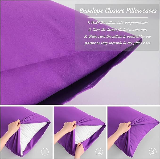 NTBAY Standard Pillow Cases Set of 2, 2 Pack Brushed Microfiber 20x26 Pillow - Image 4