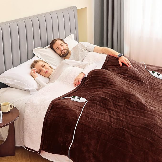greenoak Heated Blanket Electric King Size 100"X90" Dual Control, Heating - Image 2
