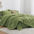 Love's cabin Twin XL Comforter Set Olive Green, 5 Pieces Twin XL Bed in a Bag by Lovescabin