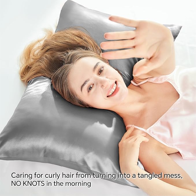 BEDELITE Satin Pillowcase with Zipper 2 Pack, Super Soft and Cooling Similar to - Image 4