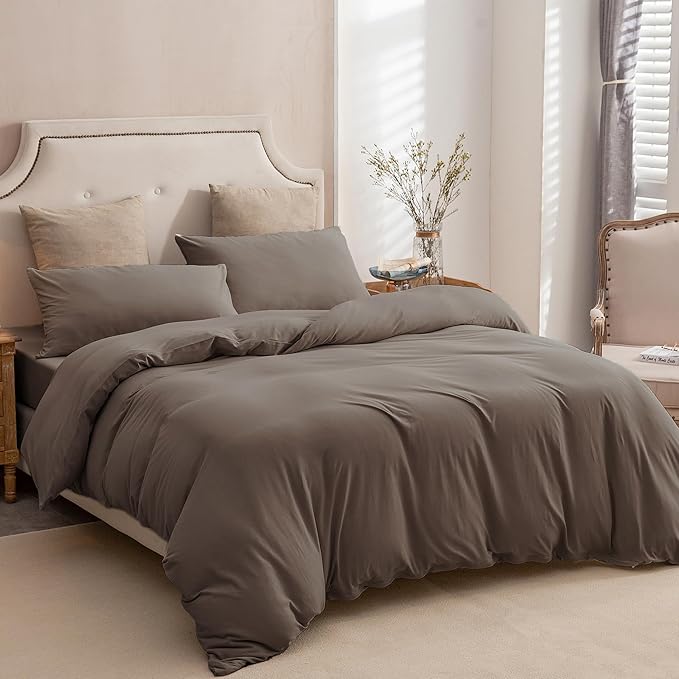 PURE ERA Jersey Knit Duvet Cover Set 100% T-Shirt Cotton Super Soft Comfy 3pc - Image 2