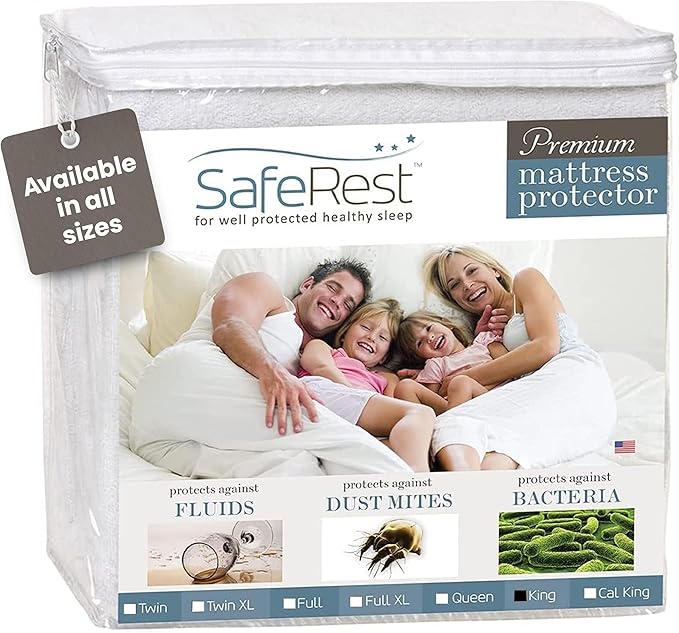 SafeRest Waterproof King Size Mattress Protector by SafeRest