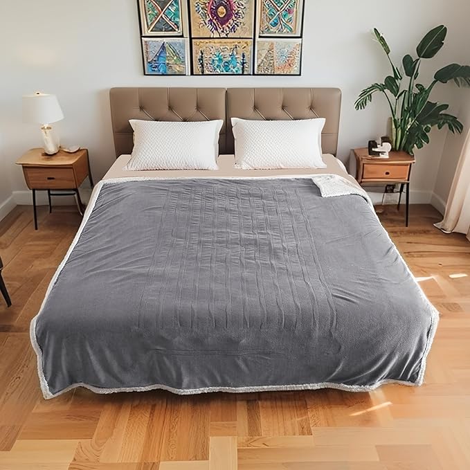 Electric Heated Blanket Throw Size 50"x60", Soft Flannel - Image 9