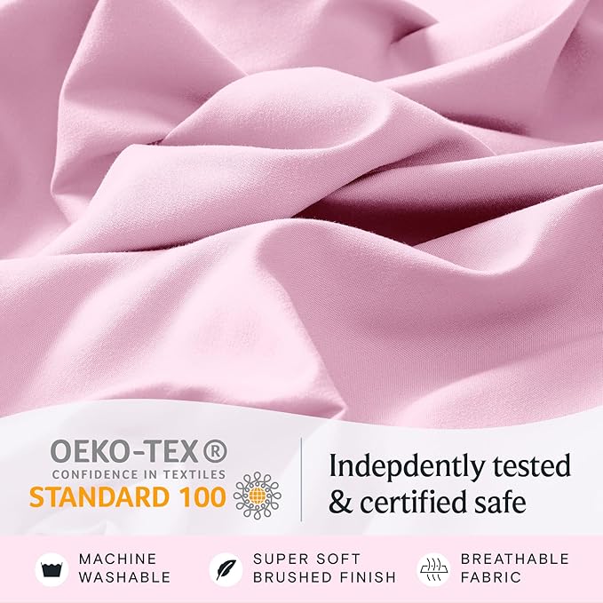 LuxClub 4 PC Sheet Set Bed Sheets Deep Pockets Eco Friendly Wrinkle Free - Image 4