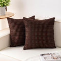 Aegero Pack of 2 Corduroy Decorative Throw Pillow Covers 18x18 InchSoft Boho by Unknown