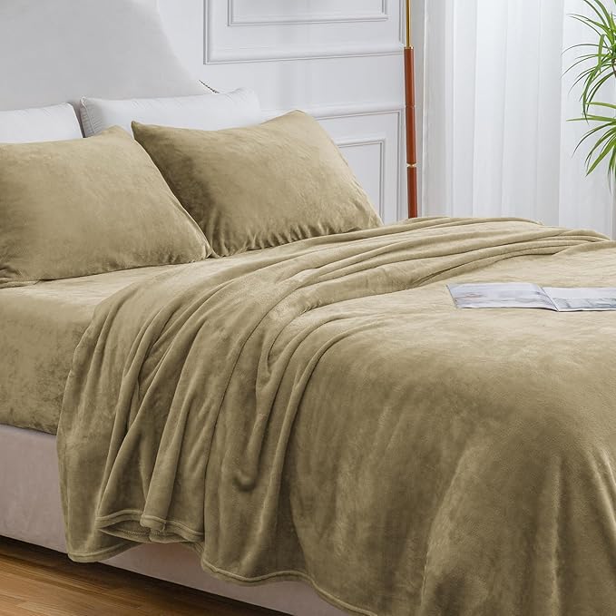 BEDELITE Flannel Sheets Full Size Camel - Image 9