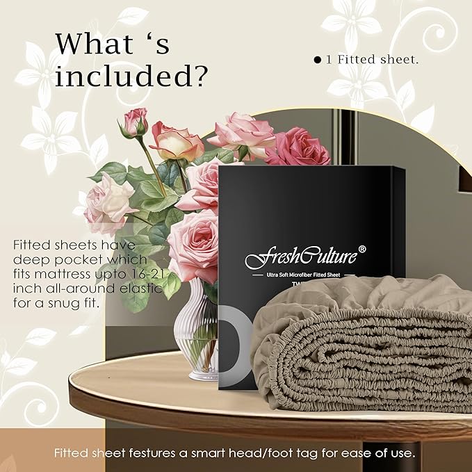 FreshCulture Twin XL Fitted Sheet Only – Premium Hotel-Quality Fitted Sheet - Image 5