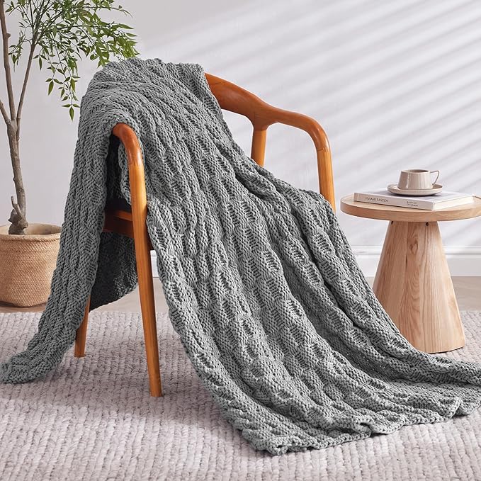 Knitted Weighted Blanket for Adult, No Beads Heavy Blanket 70” x 90'' 20lbs - Image 2