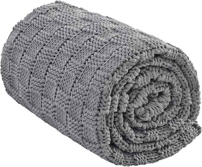 Knitted Weighted Blanket for Adult, No Beads Heavy Blanket 60” x 80'' 17lbs by Unknown