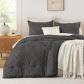 Andency Dark Grey Oversized King Comforter Set 120x98, Boho Oversize King Soft by Andency