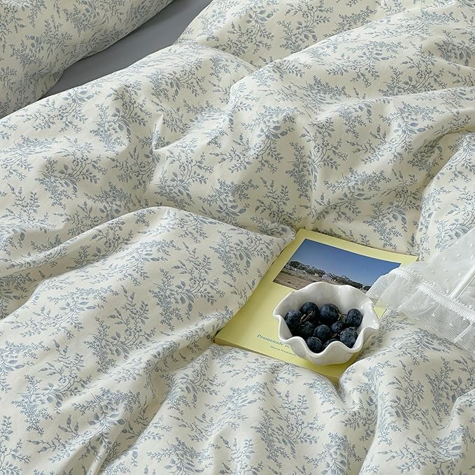 mixinni Blue Floral Duvet Cover Twin XL Size - Image 6