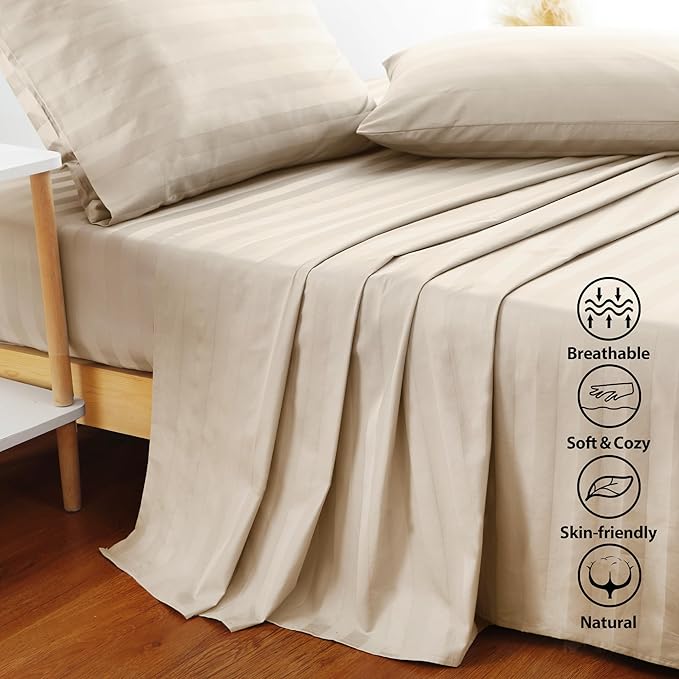 Flat Sheet Only 2 Pack, Queen Size 400 Thread Count 100% Egyptian Cotton Flat - Image 3