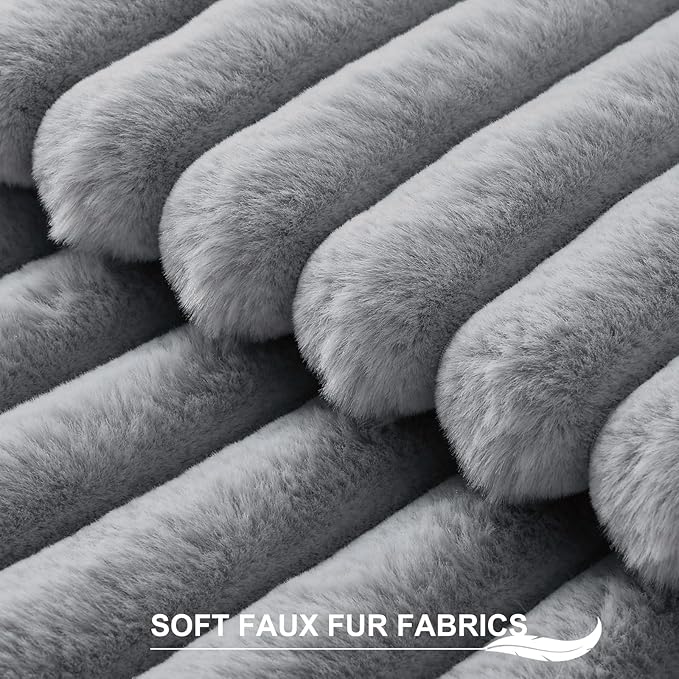 Pallene Faux Fur Plush Throw Pillow Covers 20x20 Set of 2, Luxury Soft Fluffy - Image 2