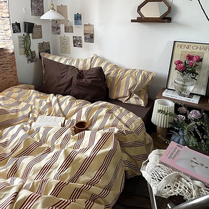 mixinni Retro Striped Duvet Cover Set King - Image 5