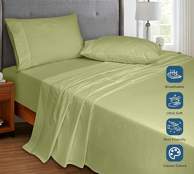 Royale Linen 100% Organic Cotton California King Flat Sheet Only - Image 4