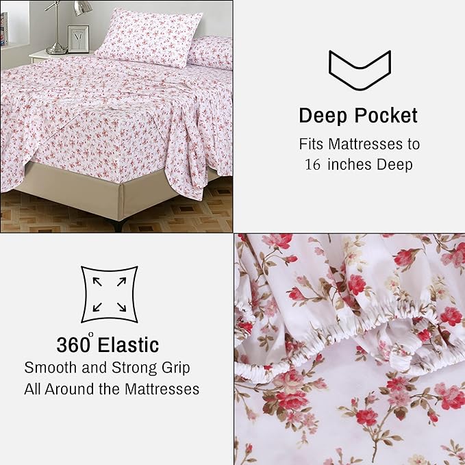 RUVANTI 100% Cotton Sheets – Full Size Percale Bedding, Cooling & Breathable - Image 6