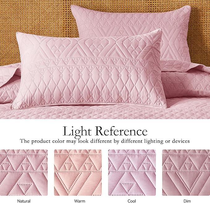 akkialla King/Cal King Quilt Set, Boho Geometric Pattern, Soft All-Season - Image 5