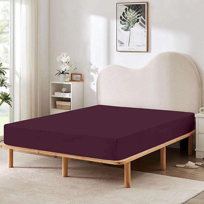 HBHLFZ Queen Fitted Sheet Only, Soft Breathable Bottom Sheet by HBHLFZLuxuryHomeLife